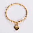 thumbnail image 2 of Electroplated 18K Gold Stainless Steel 3mm Cable Steel Wire Heart Shaped Bracelet, 2 of 2