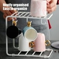 thumbnail image 6 of Snmubt Double Cup Draining Rack Home Coffee Cup Hanging Rack Mug Glass Cup Organizer Shelf (White), 6 of 6