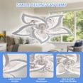 thumbnail image 6 of Ceiling Fan with Light, 27" Modern Indoor Flush Mount Ceiling Fans with Dimmable LED Lights and APP/Remote Control for Bedroom, Kitchen, Office, Living Room, 6 of 7