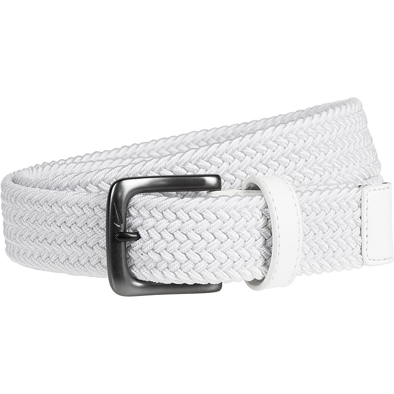 Nike Men's Golf G-Flex Mesh-backed Perforated Belt, White/Maroon CHOOSE SIZE