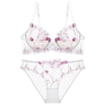 thumbnail image 1 of Conjunto de sujetador transparente con bordado de lencería súper sexy de Europa y Estados Unidos para mujer, pechos grandes, talla pequeña, 1 of 5