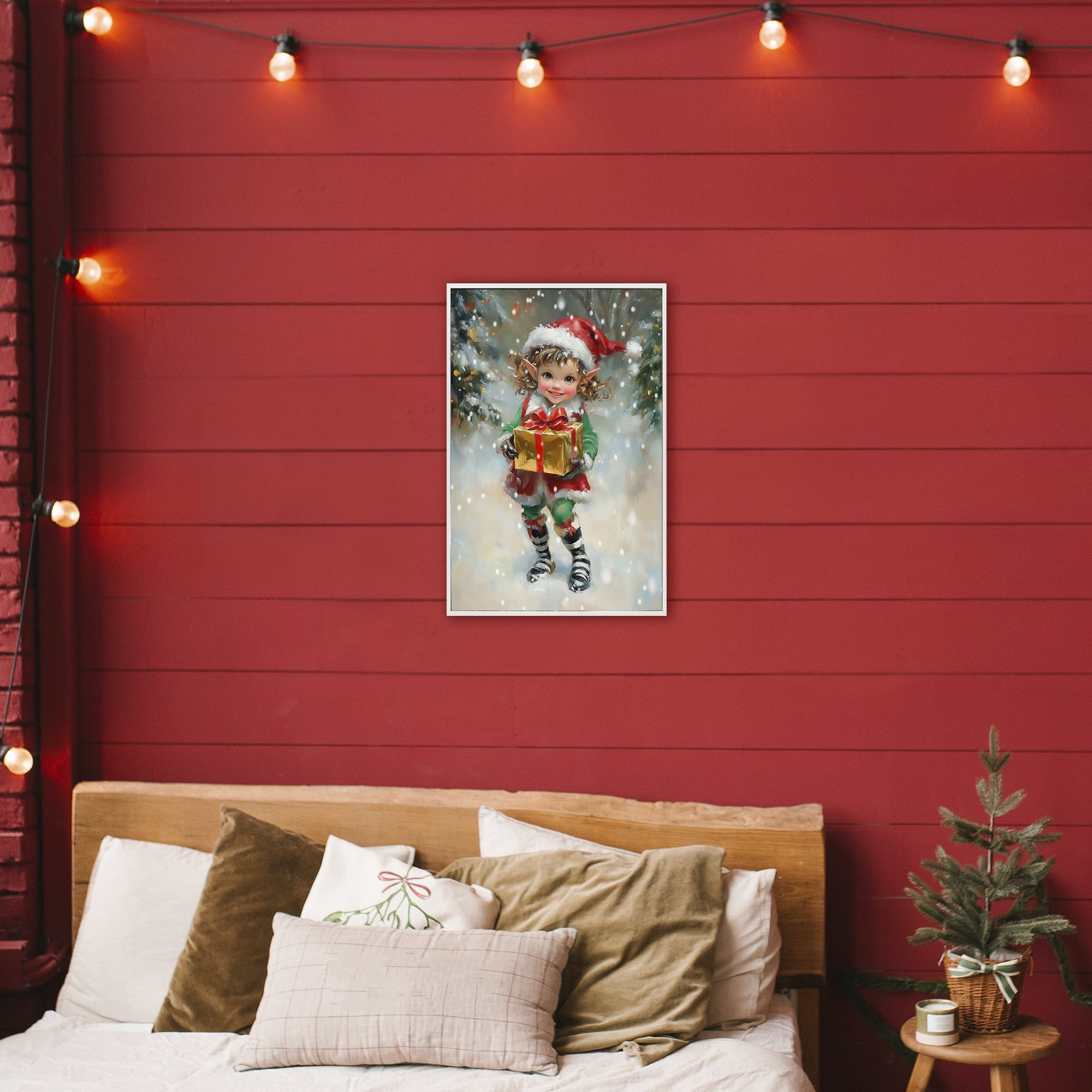 Stupell Industries Santa's Little Elf White Framed Giclee Art, design by Tina LeCour