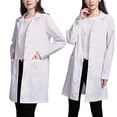 thumbnail image 2 of OOKWE Womens Single Breasted Lab Coat Medical Doctor Blouse Student Scientific Nurse Cosplay Notched Lapel Collar Jacket with Pockets, 2 of 17