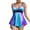 Purple Swimwear, variant on Women's Tankini Swimsuits Hide Belly Swimdress with Bikini Bottoms 2 Piece Swimwear Summer Beach Vacation Bathing Suit Pink,XXXL