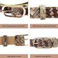 thumbnail image 6 of Women Crossweave Pattern Slim Fine PU Leather Belt Jeans Pants Dress Waist Belt, 6 of 7