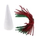 thumbnail image 1 of Espuma de poliestireno 20cm Zulema para árbol de Navidad y 40 piezas de tallos de oropel rojo verde, 1 of 8