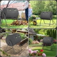 thumbnail image 4 of EasyUp 43 Gallon Dual-Chamber Outdoor Tumbling Composter, Rotatable Compost Bin with Labor-Saving Easy-Turn Design for Garden & Backyard, Black, 4 of 10