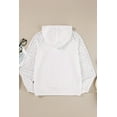 thumbnail image 5 of White Lace Patchwork Sleeve Drawstring Hoodie, 5 of 11