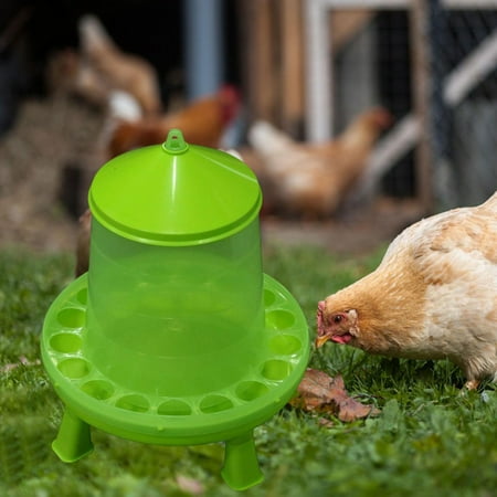 Poultry Chicken Feeder, Feeding Tool, Breeding Bucket, No Waste feed Dispenser with Feeding Holes Visible for Pigeon, Duck, Hen, Chicken 8kg