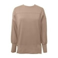 thumbnail image 4 of JIAYUE Sweatshirt For Women Long Sleeve Comfort Fit Solid Color Hem Detail Round Neck Design For Ladies Relaxed Attire, 4 of 4