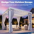 thumbnail image 5 of MELLCOM Louvered Pergola - 10x10, Aluminum with Adjustable Roof, Outdoor Small Pergola with Waterproof Curtains and Nets, White, 5 of 7