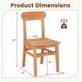 thumbnail image 3 of Costway 2 PCS Patio Teak Wood Chair Wooden Armless Dining Chair with Slatted Seat, 3 of 8