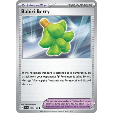Pokemon Surging Sparks Uncommon Babiri Berry #163
