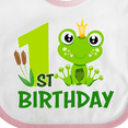 thumbnail image 4 of Inktastic 1st Birthday Prince Frog Boys Baby Bib, 4 of 4
