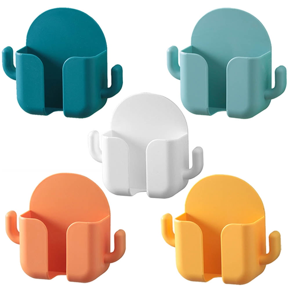 3PCS Wall Mounted Storage Box, Multifunction Selfadhesive Wall Phone Holder with Hooks