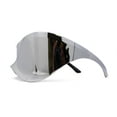 thumbnail image 3 of Trendy XXL Oversized Wrap Curved Duck Bill Shield Silver Mirror Sunglasses, 3 of 4