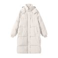 thumbnail image 5 of Baberdicy Women's Long Hooded Puffer Coat, Thick Warm Winter down Jacket for Extreme Cold , Long Hooded Puffer, Maxi down Coat, Winter Warmth Layer White M, 5 of 5
