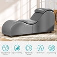 thumbnail image 3 of BALUS Yoga Chaise Lounge Chair, Morden Ergonomic Design Yoga Sofa, Curved Lounge Chaise Indoor for Stretching&Relaxation, Grey, 3 of 6