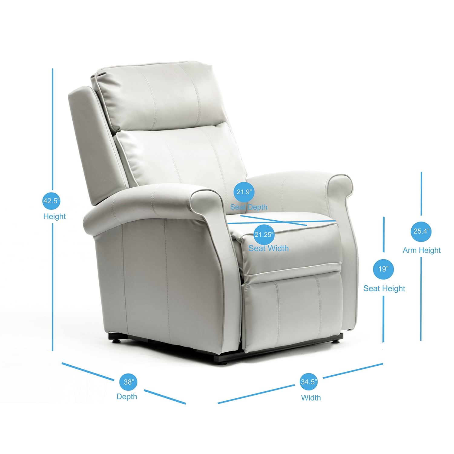 Kepooman Traditional Leather Lift Chair, Leather Upholstered Lift Chair with Soft Upholstery and Solid Base for Seniors, Modern Power Recliner Single Sofa with High Back for Living Room Bedroom, Gray Kepooman Traditional Leather Lift Chair, Leather Upholstered Lift Chair with Soft Upholstery and Solid Base for Seniors, Modern Power Recliner Single Sofa with High Back for Living Room Bedroom, Gray