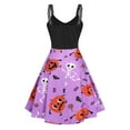 thumbnail image 2 of Rosegal Women's Plus Size Lace Up Pumpkin Skeleton Print Halloween Dress, 2 of 5