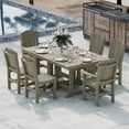 thumbnail image 2 of Wildridge Heritage 7-Piece 44"X72" Dining Set, Weathered Wood - Outdoor Weather Resistant Recycled Plastic Furniture for Patio, 2 of 8