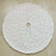 thumbnail image 2 of Christmas Tree Skirt, Silvery White 36 Inch Faux Fur Plush Christmas Decorations Tree Base Mat Thick Velvet Rugs for Holiday Home Decor Party Xmas, 2 of 6