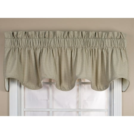 Ellis Curtain Logan Check Lined Scallop Valance