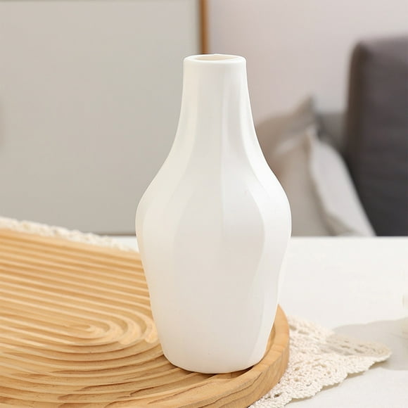 Cagogo Vase, Ceramic Look Plastic Vase for Wedding Table Centerpiece, Non Fragile Decorative Vase for Home Decor, Elegant Tabletop Bookshelf Art Decoration, Housewarming Gift for Dining Room Office