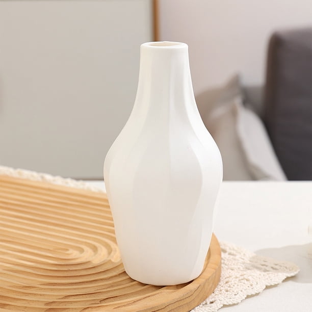 CaiYueKe Plastic Vase Ceramic Look Decorative Vase Non Breakable Modern Table Centerpiece for Wedding Dining Shelf Desk Decor Artificial Flower Arrangement Home Office Art Decor