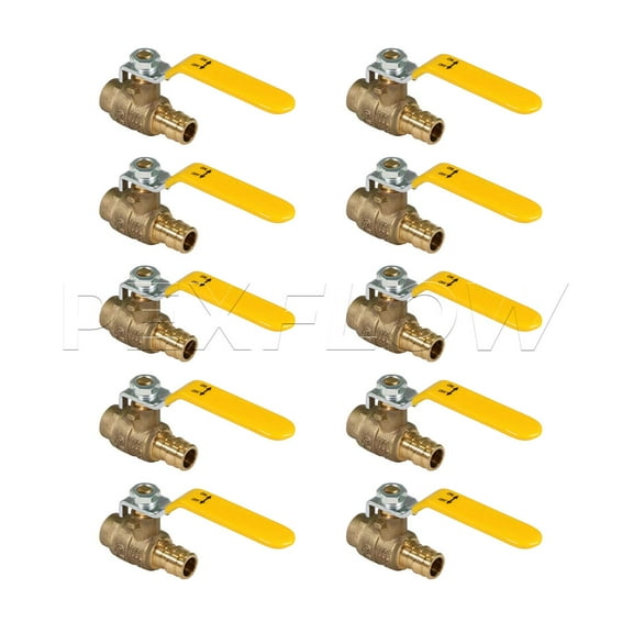 Heavy Duty Brass Full Port PEX Ball Valve with 1/2 in. SWT x 1/2 in. PEX Connections (10 Pack)