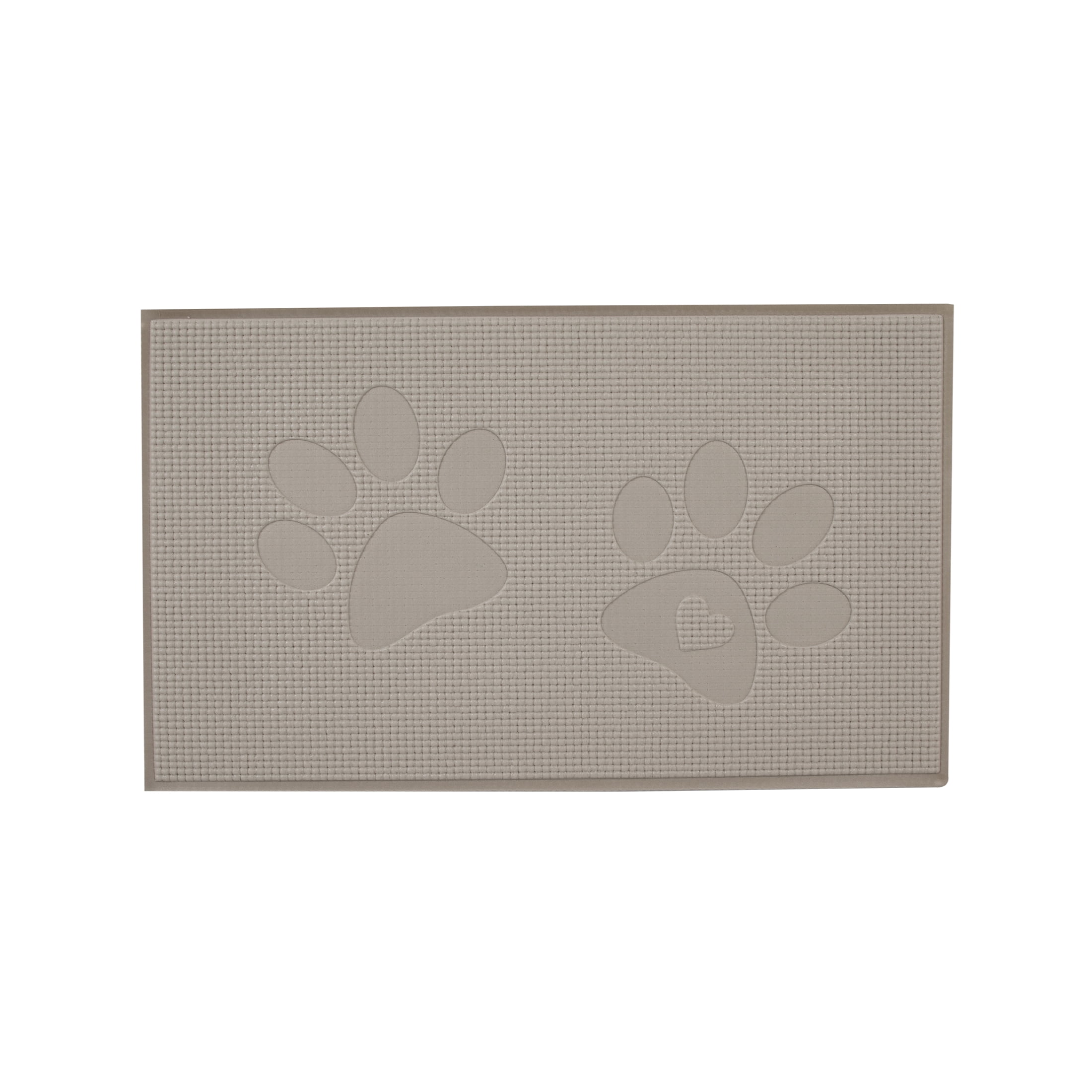 (4 pack) Vibrant Life Foam Dog Bowl Mat, Paw Print, Oatmeal, 1 Ct