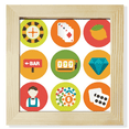thumbnail image 1 of Casino Cartoon Elements Illustration Square Picture Frame Wall Tabletop Display, 1 of 3