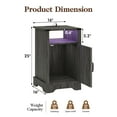thumbnail image 6 of Mayincolor LED Nightstand with Charging Station, Farmhouse Wooden Side Table, Bedside Table with Storage Cabinet and Shelf, Rustic End Table for Bedroom, Living Room, Dark Gray, 6 of 9