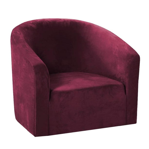 Funda de sofá elástica de terciopelo para sillón, antideslizante, elástica y suave. vino rojo