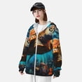thumbnail image 3 of Vsdgher Colorful Flower Sea Turtle Print Adult Hoodie Shirts Rash Guard for Men Women,Long Sleeve Sun Protection Fishing Shirts for Athletic Running Swim-Medium, 3 of 7