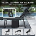 thumbnail image 3 of Set of 2 Outdoor Folding Chaise Lounge Chairs, 29.5" Wide Adjustable Backrest Sun Lounger with Cushion & Side Pocket, Breathable Mesh Steel Frame for Pool, Patio, Beach, Camping, 3 of 7