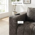 thumbnail image 3 of Oak and Birch 110” Wide 3-Seater Ergonomic Modular Couch, Compressed No-Assembly Sectional Sofa with Chaise & Bed-Style Layouts, Charcoal, 3 of 7