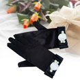 thumbnail image 4 of 2 guantes hasta la muñeca, elegantes, estilo vintage, cómodos, guantes cortos clásicos de , para espectáculos, ocasiones formales, fiestas, conci Negro Yinane Guantes cortos, 4 of 8