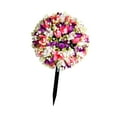 thumbnail image 4 of Estaca de jardín de flores artificiales decorativas multiusos flor realista Rosa blanco púrpura, 4 of 9