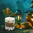 thumbnail image 3 of ornament decor,Halloween Decoration Candle Pumpkin Pattern Candle Table Top Decoration Light,White, 3 of 6