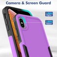 thumbnail image 4 of for iPhone X/iPhone Xs Case: Dual Layer Protective Heavy Duty Cell Phone Case Shockproof Rugged Bumper Tough with Screen Protector - Military Grade Drop Tested for Appple iPhone X/iPhone Xs, Purple, 4 of 16