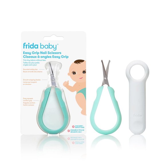 Frida Baby - Easy Grip Nail Scissors Grooming Essentials Safe for Infant Newborn Toddler Nails