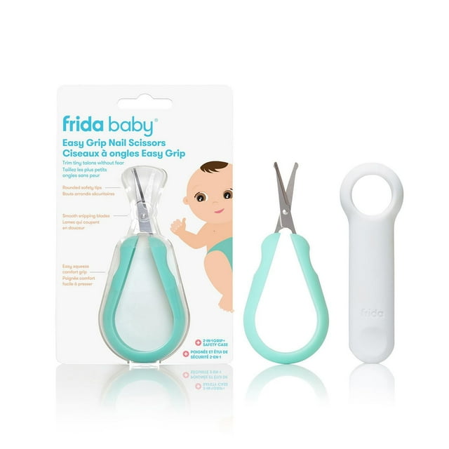 Frida Baby - Easy Grip Nail Scissors Grooming Essentials Safe for Infant Newborn Toddler Nails