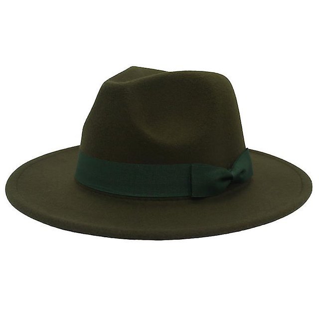 M Sombrero de jazz Otoño e invierno Sombrero de ala grande Sombrero de copa plana