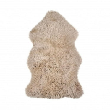 Modern Decorative 24" x 36" x 1.5" Single Sheepskin Area Rug - Taupe