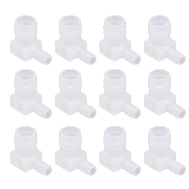 Conector de púas en ángulo recto de grado, 12 piezas de plástico para manguera, adaptador de conexión de espiga para manguera de plástico, codo, espiga para manguera, estética elegante