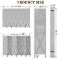 thumbnail image 3 of 67”H Wood Room Divider Screen with 6 Panels,Dual-hingers Folding Privacy Screens,Room Divider for Room Separation,Grey, 3 of 6