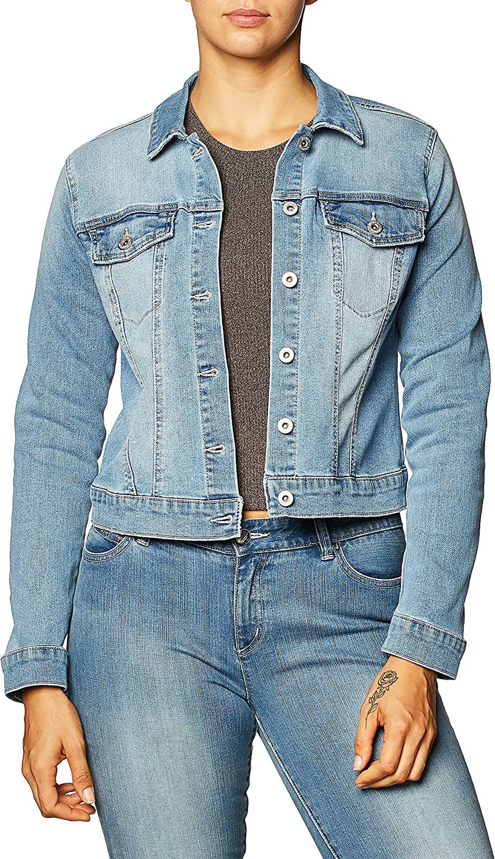 Jessica Simpson Women's and Women's Plus Uptown Jean Cropped Denim Jacket