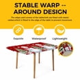 thumbnail image 4 of Red Christmas Table Cloths for 4 Foot Rectangle Tables, Snowman Snowflake Xmas Tree Gifts Patio Waterproof Elastic Fitted Tablecloths, Washable Rectangular Table Cover for Camping, 4 of 8