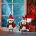 thumbnail image 4 of 2 decoraciones navideñas para mesa, muñecos, figuritas decorativas de pájaros, adornos de mesa para chimenea de invierno, mantel, vacaciones, Navidad, 4 of 6